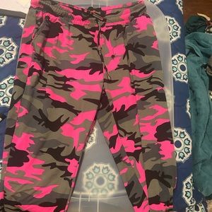 Track pants comfy pink camouflage
